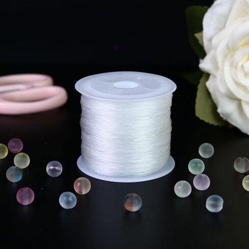Generic 100 Meters 0.5mm Stretch Elastic Transparent Jewelry String Cord for Bracelets, Necklaces, Clay Beads, Pony Beads in Saudi Arabia