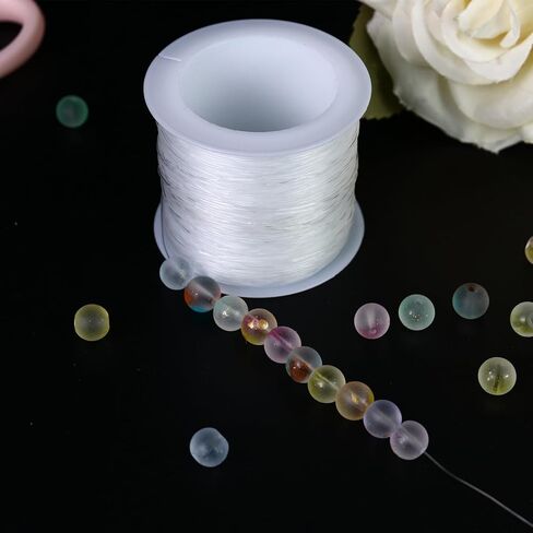 Generic 100 Meters 0.5mm Stretch Elastic Transparent Jewelry String Cord for Bracelets, Necklaces, Clay Beads, Pony Beads in Saudi Arabia