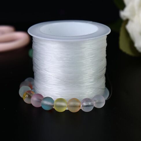 Generic 100 Meters 0.5mm Stretch Elastic Transparent Jewelry String Cord for Bracelets, Necklaces, Clay Beads, Pony Beads in Saudi Arabia