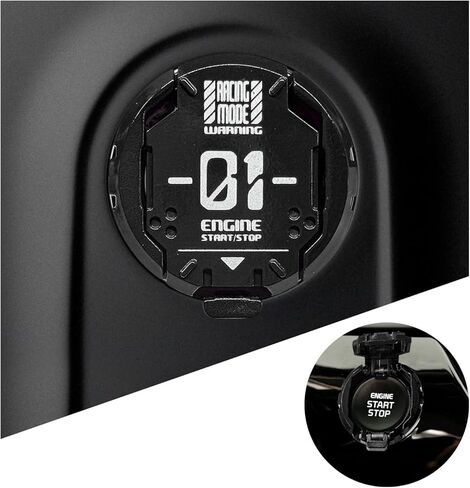 Push Start Button Cover, Car Engine Start Stop Button Decor Anti-Scratch Protector, Cool Zinc Alloy Vehicle Key Ignition Switch Protective Cover, Universal Car Accessories (Square, Red) in Saudi Arabia