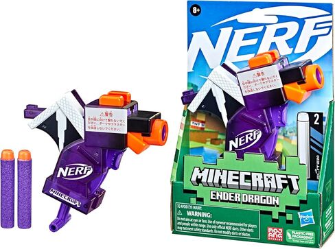 Nerf MicroShots Minecraft Ender Dragon Mini Blaster, Minecraft Dragon Mob Design, Includes 2 Official Elite Darts, Priming Handle in Saudi Arabia