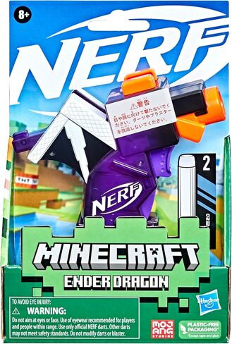 Nerf MicroShots Minecraft Ender Dragon Mini Blaster, Minecraft Dragon Mob Design, Includes 2 Official Elite Darts, Priming Handle in Saudi Arabia