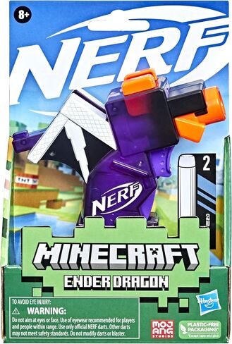 Nerf MicroShots Minecraft Ender Dragon Mini Blaster, Minecraft Dragon Mob Design, Includes 2 Official Elite Darts, Priming Handle in Saudi Arabia