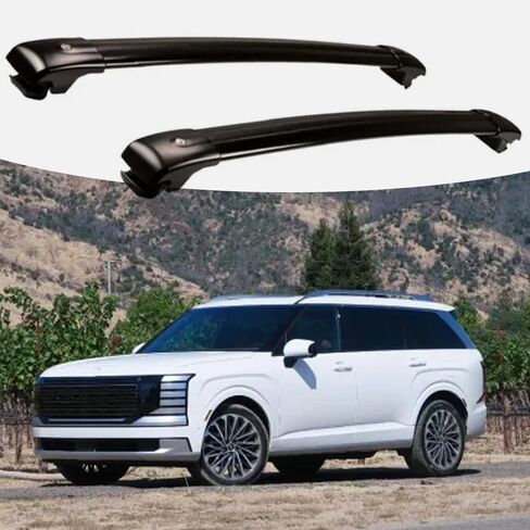 2 قطعة قضبان Nerf السوداء العارضة يناسب Hyundai Palisade 2026 حامل سقفي علوي حامل سقفي متقاطع أسود قابل للقفل in Kuwait