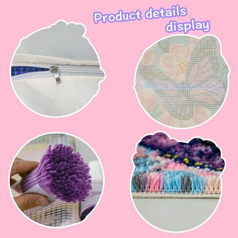 LAPATAIN مزلاج هوك أطقم DIY بها بنفسك رمي غطاء وسادة ، ارتفع غطاء وسادة التطريز اليد الحرفية الكروشيه 17x17 بوصة in Saudi Arabia