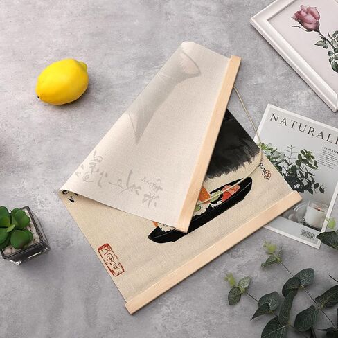 4 Pcs Vintage Japanese Cat Wall Art Hanging Banner, Japanese Noodle Sushi Linen Banner Poster Hanger Wall Decor for Home Kitchen Dining Room Wall Decor, Cat Lover Gifts for Women in Saudi Arabia