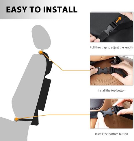 2PCS Car Backseat Organizer, Multi-Pocket Back Seat Protector with 10.2" Tablet Holder, Waterproof Oxford Fabric Storage Bag Auto Kick Mat for Kids Toddlers (A Regular Style) in Saudi Arabia