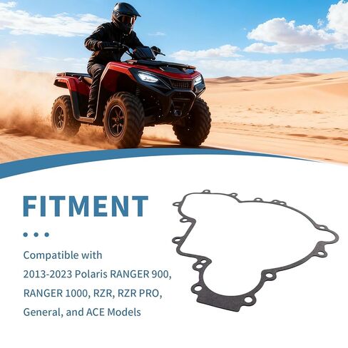 حشية غطاء الجزء الثابت لـ Polaris Ranger 900/1000، RZR/RZR PRO، General، ACE تحل محل موديلات OEM 5814160 5813758 - حشية غطاء جانبية من ألياف الكوارتز المقاومة للحرارة العالية in Kuwait
