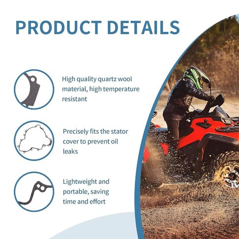 حشية غطاء الجزء الثابت لـ Polaris Ranger 900/1000، RZR/RZR PRO، General، ACE تحل محل موديلات OEM 5814160 5813758 - حشية غطاء جانبية من ألياف الكوارتز المقاومة للحرارة العالية in Kuwait