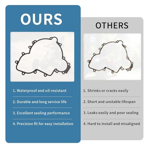 حشية غطاء الجزء الثابت لـ Polaris Ranger 900/1000، RZR/RZR PRO، General، ACE تحل محل موديلات OEM 5814160 5813758 - حشية غطاء جانبية من ألياف الكوارتز المقاومة للحرارة العالية in Kuwait