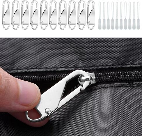 10 PCS Zipper Repair Kit Pull RepPerlinment for Luggage and Backpack Slider Head for Suitcase (White) in Saudi Arabia