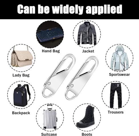 10 PCS Zipper Repair Kit Pull RepPerlinment for Luggage and Backpack Slider Head for Suitcase (White) in Saudi Arabia