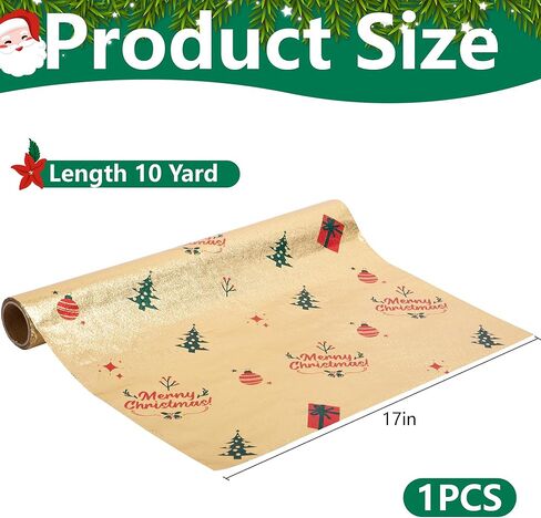 Adnee 2 لفة 10 ياردة الأزهار احباط وعاء النبات يغطي، ماتي الملمس عيد الميلاد وعاء النبات احباط، الذهبي وعاء الزهور ورق التغليف لعيد الميلاد المنزل زهرة وعاء ديكور DIY in Kuwait