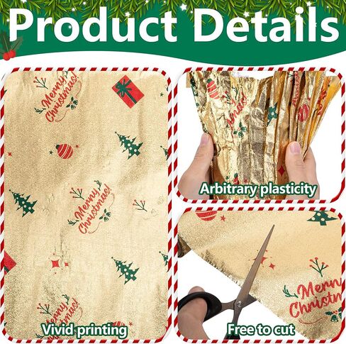 Adnee 2 لفة 10 ياردة الأزهار احباط وعاء النبات يغطي، ماتي الملمس عيد الميلاد وعاء النبات احباط، الذهبي وعاء الزهور ورق التغليف لعيد الميلاد المنزل زهرة وعاء ديكور DIY in Kuwait