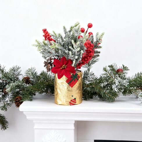 Adnee 2 لفة 10 ياردة الأزهار احباط وعاء النبات يغطي، ماتي الملمس عيد الميلاد وعاء النبات احباط، الذهبي وعاء الزهور ورق التغليف لعيد الميلاد المنزل زهرة وعاء ديكور DIY in Kuwait