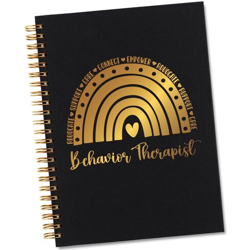 Thank You Gifts for Behavior Therapist ABA Therapist Counselor Mentor, Inspirational Behavior Therapist Gifts, Office Meeting Notebook for Work, Educator Staff Gold Spiral Notebooks-LTJ05 in Saudi Arabia