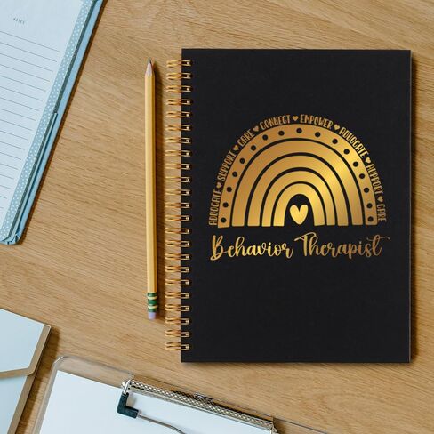 Thank You Gifts for Behavior Therapist ABA Therapist Counselor Mentor, Inspirational Behavior Therapist Gifts, Office Meeting Notebook for Work, Educator Staff Gold Spiral Notebooks-LTJ05 in Saudi Arabia