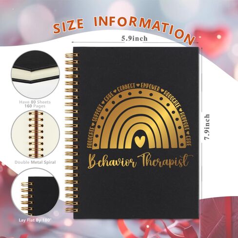 Thank You Gifts for Behavior Therapist ABA Therapist Counselor Mentor, Inspirational Behavior Therapist Gifts, Office Meeting Notebook for Work, Educator Staff Gold Spiral Notebooks-LTJ05 in Saudi Arabia