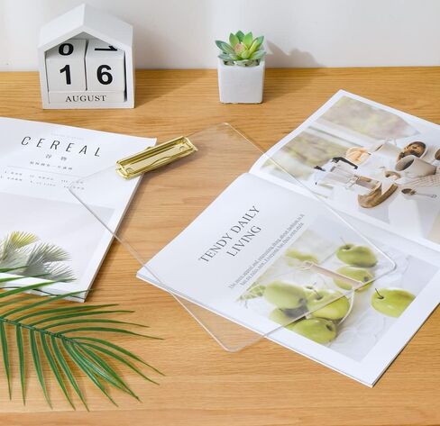 JIARI Clear Acrylic Clipboard, Office Letter Size 8.5 x 11 Inches, A4 Paper Size, 1 Pack (Clear-Gold) in Saudi Arabia