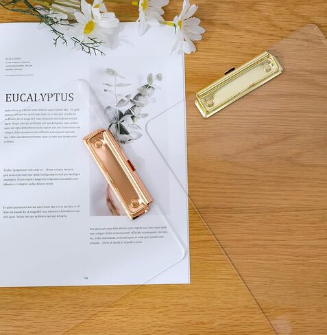 JIARI Clear Acrylic Clipboard, Office Letter Size 8.5 x 11 Inches, A4 Paper Size, 1 Pack (Clear-Gold) in Saudi Arabia