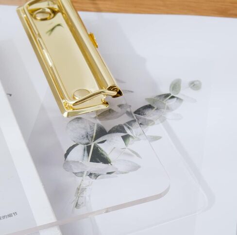 JIARI Clear Acrylic Clipboard, Office Letter Size 8.5 x 11 Inches, A4 Paper Size, 1 Pack (Clear-Gold) in Saudi Arabia