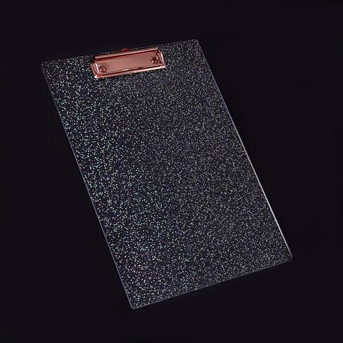 JIARI Clear Acrylic Clipboard, Office Letter Size 8.5 x 11 Inches, A4 Paper Size, 1 Pack (Clear-Gold) in Saudi Arabia