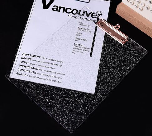 JIARI Clear Acrylic Clipboard, Office Letter Size 8.5 x 11 Inches, A4 Paper Size, 1 Pack (Clear-Gold) in Saudi Arabia
