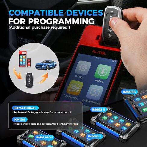 2026 Autel MaxiIM IKEYAT004AL Programmable Blank Key, 360° 130FT Remote, 4 Buttons Universal Fob Replacement for 700+ Vehicle, Air Suspension, Work with Autel KM100, IM508S, IM608 PRO II in Saudi Arabia