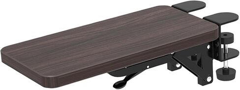 Computer Arm Rest Armrest Rack Ergonomic Strong Wood Extension Board Elbow Support for Home Office Chair Desk, Dark Brown in Saudi Arabia
