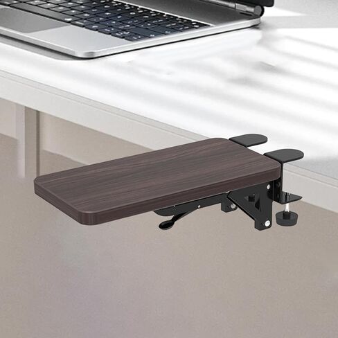 Computer Arm Rest Armrest Rack Ergonomic Strong Wood Extension Board Elbow Support for Home Office Chair Desk, Dark Brown in Saudi Arabia