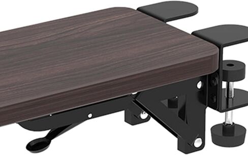Computer Arm Rest Armrest Rack Ergonomic Strong Wood Extension Board Elbow Support for Home Office Chair Desk, Dark Brown in Saudi Arabia