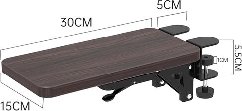 Computer Arm Rest Armrest Rack Ergonomic Strong Wood Extension Board Elbow Support for Home Office Chair Desk, Dark Brown in Saudi Arabia