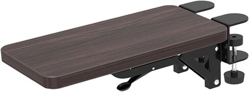 Computer Arm Rest Armrest Rack Ergonomic Strong Wood Extension Board Elbow Support for Home Office Chair Desk, Dark Brown in Saudi Arabia
