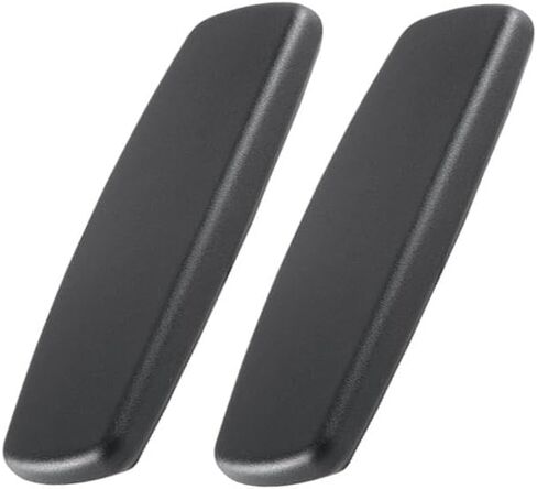 Generic 2 Replacement Gaming Chair Armrest Pads Easy to Install Simple Line Accessories Black PU Universal, 25.5x9.5cm in Saudi Arabia