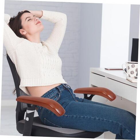 Gadpiparty 1 Pair Wooden Chair Arm Pads Replacement Armrest for Office and Gaming Chairs Stylish Design for Comfort and Support for Home and Office Use in Saudi Arabia