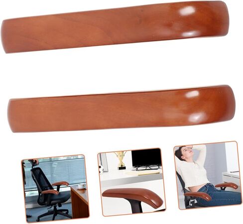 Gadpiparty 1 Pair Wooden Chair Arm Pads Replacement Armrest for Office and Gaming Chairs Stylish Design for Comfort and Support for Home and Office Use in Saudi Arabia