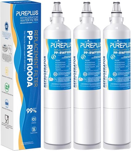 PUREPLUS 5231JA2006A 9990 بديل لـ LG LT600P، كينمور 9990، 5231JA2006B، KENMORECLEAR 46-9990، R-9990، FML-2، RWF1000A، LSC27931ST، LFX25960ST فلتر مياه الثلاجة، 3 عبوات in Kuwait