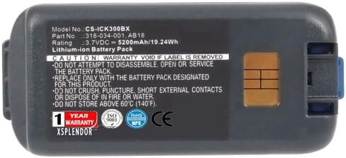 XPS Replacement Battery for Intermec CK3X, CK3C, CK3A, CK3C1, CK3R, CK3N1, CK3, CK3N PN 318-034-001, AB18, AB17, 318-033-001, 318-033-021 5200mAh in Saudi Arabia