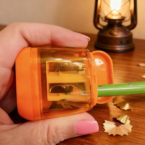 Manual Pencil Sharpener, Dual Hole Design with Protective Cover, Compact Handheld Sharpener for School Home Office Use, Students Kids Adults Supplies in Saudi Arabia