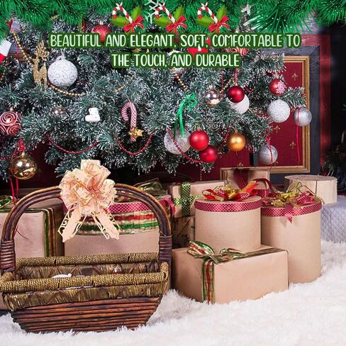 Poen 36 Pcs 6 Inch Christmas Pull Bows Gift Wrapping Glitter Swirl Pattern Pull Bows Large Gift Pull Bow with Ribbon for Christmas Wedding Baskets Valentine's Day Birthday Decoration(Multicolor) in Saudi Arabia