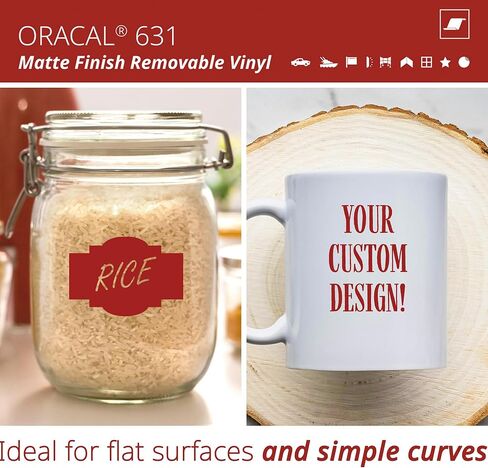 ORACAL 631 Matte Dark Red Vinyl Durable Roll Easy to Weed Permanent Adhesive Craft Vinyl for Plotting Machines, Decals & DIY Projects 12" x 10ft in Kuwait