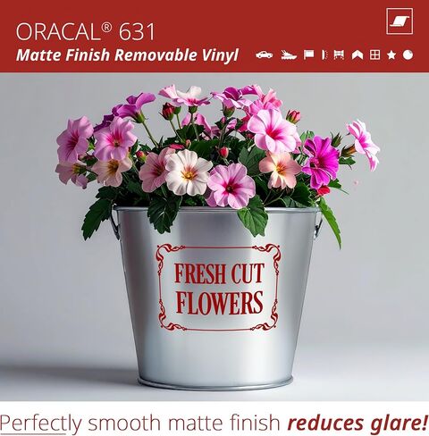 ORACAL 631 Matte Dark Red Vinyl Durable Roll Easy to Weed Permanent Adhesive Craft Vinyl for Plotting Machines, Decals & DIY Projects 12" x 10ft in Kuwait