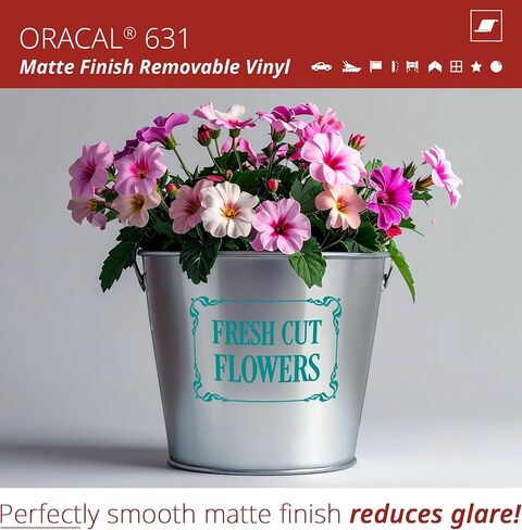 ORACAL 631 Matte Dark Red Vinyl Durable Roll Easy to Weed Permanent Adhesive Craft Vinyl for Plotting Machines, Decals & DIY Projects 12" x 10ft in Kuwait