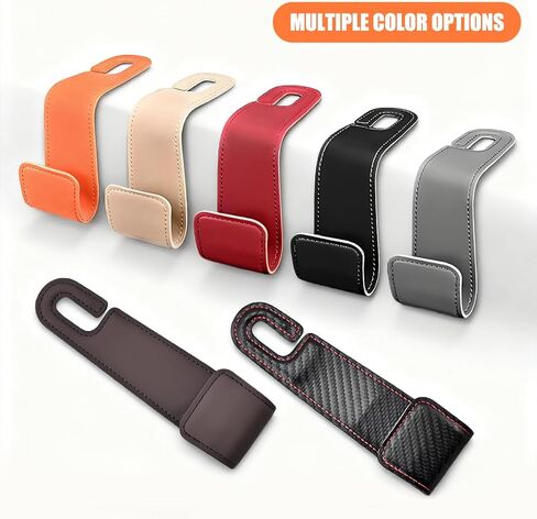 2PCS Car Seat Headrest Hook, Microfiber Leather Vehicle Back Seat Storage Hanger Holder, Automotive Purse Bag Hanging Organizer Accessories, Universal for SUV, Sedan, Truck (Beige) in Saudi Arabia