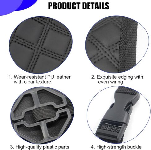 Car Handbag Holder Between Seats, Leather Large Capacity Front Seats Organizer Pocket, Automotive Purse Holder Storage Bag with Buckle Straps, Universal for SUV RV Truck (Black) in Saudi Arabia