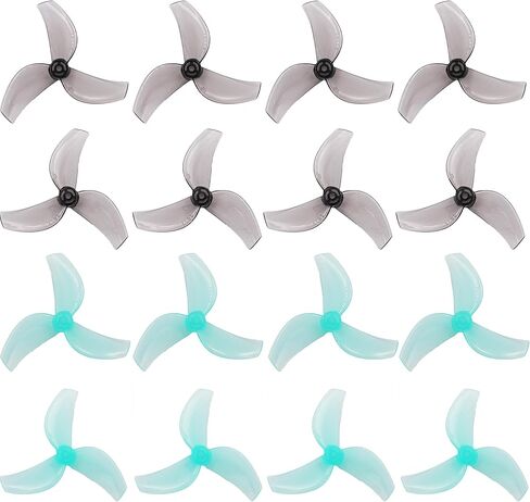 16pcs Gemfan 1611 40mm 3-Blade Propellers with 1.5mm Shaft Hole PC Propeller for 1102, 0802SE Brushless Motors, for 2S FPV Racing Freestyle Drone(Gray+Blue) in Saudi Arabia