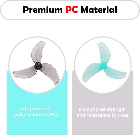 16pcs Gemfan 1611 40mm 3-Blade Propellers with 1.5mm Shaft Hole PC Propeller for 1102, 0802SE Brushless Motors, for 2S FPV Racing Freestyle Drone(Gray+Blue) in Saudi Arabia