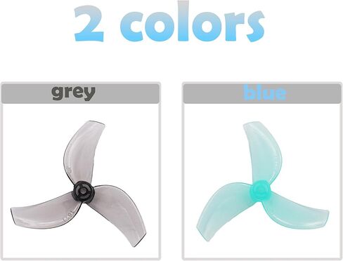 16pcs Gemfan 1611 40mm 3-Blade Propellers with 1.5mm Shaft Hole PC Propeller for 1102, 0802SE Brushless Motors, for 2S FPV Racing Freestyle Drone(Gray+Blue) in Saudi Arabia