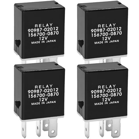 Relay 90987-02012 156700-0870 (Pack of 2), 12VDC 4-Pin Plug-in Automotive Relay - OEM Replacement for Toyota and Lexus Vehicles in Kuwait