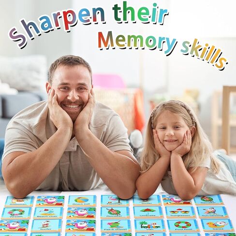 Containlol 48 Pcs Summer Christmas Games Hawaiian Christmas Matching Games Cards Summer Beach Memory Cards for Adult Family Gathering Favors Holiday Tropical Xmas Party Supplies in Saudi Arabia